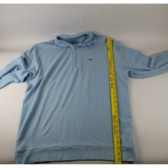 Vineyard Vines Sweater Men's L Blue 1/4 Zip Pullover Pima Cotton Golf Whale - Picture 5 of 7